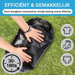 SnelShoppen - Portable Waszak Zwart - Compact en Lichtgewicht Reistas voor Camping, Backpacking en Op Reis - Ideaal voor Schoon Kleding en Vakanties — thumbnail 4