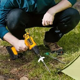 Grondankers Inschroefbaar - Schroefharingen Tent - Stabiel Opzetten - Glow-in-the-dark Materiaal - 20 cm Lengte - Wit — thumbnail 2