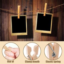 Dailygoods - 30 Stuks Houten Wasknijpers, Mini Houten Klemmen, Decoratieve Wasknijpers, Kleine Houten Wasknijpers Als Decoratie Voor Foto's, Collages, Ansichtkaarten, Foto's & Cadeaus — thumbnail 3