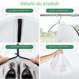Dailygoods- Schoenwaszakken - 2 Stuks - Mesh Waszakken - Schoenbescherming - Waszakken voor Wasgoed - Wit - Duurzaam Materiaal — thumbnail 5