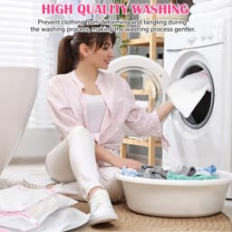 Dailygoods - Wasnet waszak, 9-delige set wasmachinetas, herbruikbaar, om vervorming en vouwen te voorkomen, geschikt voor het scheiden van bovenkleding, overhemden, ondergoed, schoenen — thumbnail 5