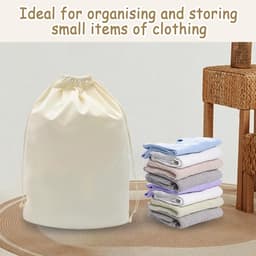 Dailygoods- Canvastassen Set van 2 - Herbruikbare Opbergtas - Trekkoordsluiting - Lichtgewicht en Draagbaar - Wasbaar en Ademend Katoen - Ideaal voor Dagelijks Gebruik — thumbnail 2