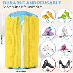 Dailygoods- Schoenwaszak 360° rondomreiniging - Waszakken voor wasgoed - Herbruikbare waszak - Zacht materiaal - Scheurvast en duurzaam — thumbnail 3