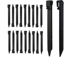 Dailygoods- Grondankers 20 Stuks - Kunststof Haringen - 25 cm - Robuust/Duurzaam - Bevestiging Gazonrandband - Groen/Antraciet - Gazonharing