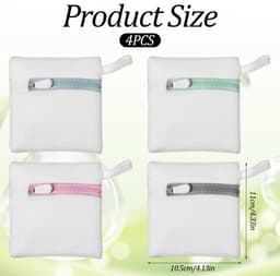 Dailygoods - Tyqour 4 stuks kleine mesh waszakken, anti-klevende waspod-zakken, duurzame polyester opbergzakken voor geurende kralen, reiswasorganizer, beschermen delicate kleding — thumbnail 5