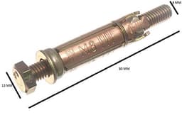 Anker Bouten - Bevestigingsbouten - Zware Bevestiging - Roestbestendig - M8 x 75mm 6 Stuks - Geel Verzinkt — thumbnail 2