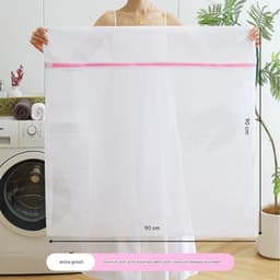 Set van twee extra grote XXL waszakken voor de wasmachine, veelzijdig bruikbaar voor gordijnen, jassen, donsjassen, tapijten, handdoeken en meer -90*90cm — thumbnail 1