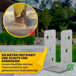 Paaldrager - Paalanker Grondanker - Terrassen Hekken Bouwen - Verzinkt Staal - 51 x 600 mm - Zilver — thumbnail 2