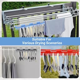 Namajunas - 6 stuks Sokkenrek - Wasrek - Kleerhangers kunststof - Droogrekaccessoire - Houder voor sokken en ondergoed - Kledinghangers - Wasknijpers - Wasbenodigdheden — thumbnail 4