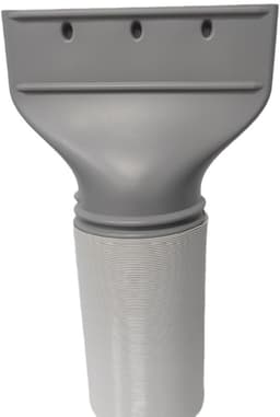 Platte afvoerset voor airco –Airco Afvoerslang Koppelstuk - - Afvoerkoppelstuk met plat mondstuk – Afvoerslang met diameter van 150 mm – Accessoire voor mobiele airco's – Uitschuifbare slang van 1,5 m – Grijs — thumbnail 2