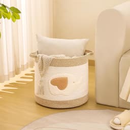 SnelShoppen - Grote Opbergmanden voor Woonkamer Decor, Speelgoedmanden, Gevlochten Katoenen Touw, Opbergmand voor Kinderen, Hondenspeelgoed Organizer, — thumbnail 4