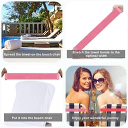 Houders voor strandhanddoeken Clips, Handdoekbandjes voor strandstoelen, 4 stuks Elastische houder voor strandhanddoeken, Elastisch, Houders voor strandhanddoeken Handdoekbandjes — thumbnail 3