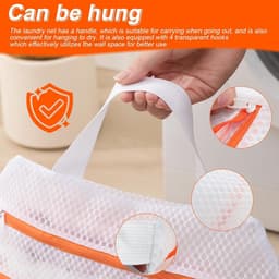 Dubbele Laag Wasnet met Rits en Handvatten - 4 Stuks, Ideaal voor Ondergoed, Handdoeken en Delicate Kledingstukken — thumbnail 5