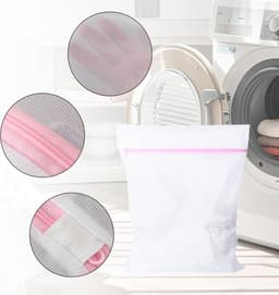 SnelShoppen - Set van 3 Wasnetten - 50 cm x 60 cm - Fijnmazige Waszak - Herbruikbare Mesh Waszak met Rits - Geschikt voor Kleding en Delicate Was — thumbnail 4