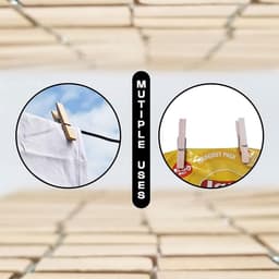 Houten Wasknijpers - Kleding Spelden - Kleding Drogen - Sterke Grip - 50 Stuks - Natuurlijk Hout — thumbnail 2