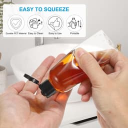Reisflessen met klepdop, 6 stuks 100 ml lekvrije hervulbare lege dispensercontainer knijpfles voor shampoo, toiletartikelen, lotion, crème, zwart — thumbnail 4