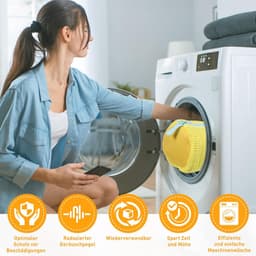 SnelShoppen - Schoenenwaszak met verborgen rits, waszak voor schoenen, wasmachine geschikt, 1 stuk, geel, ideaal voor sport- en werkschoenen, en meer — thumbnail 4