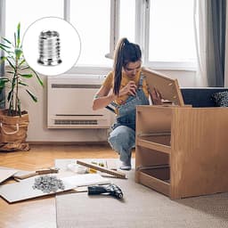 SnelShoppen - M6 Schroefmoeren 15 mm voor Hout, Verzinkte Staal Schroefmoeren, Binnen- en Buitendraad, Geschikt voor Staal, Dennenhout, Plywood en Com — thumbnail 4