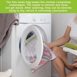 Set van 3 kleine linnen waszakken voor de wasmachine 23 x 30 cm - multifunctionele wasnetten voor delicate kleding - waszakken voor reizen en grote ladingen. — thumbnail 3