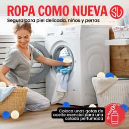 Droger- en Wasmachineballen Set - Natuurlijke Schapenwol en PVC - Vermindert Kreukels - Bespaart Energie - Voor Efficiënt Wassen en Drogen — thumbnail 2