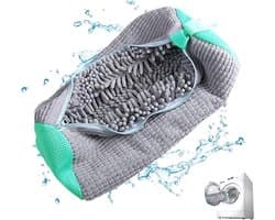 Schoenwaszak voor wasmachine - Grijs - Mesh waszak met rits - Herbruikbaar polyester - Voor alle soorten schoenen