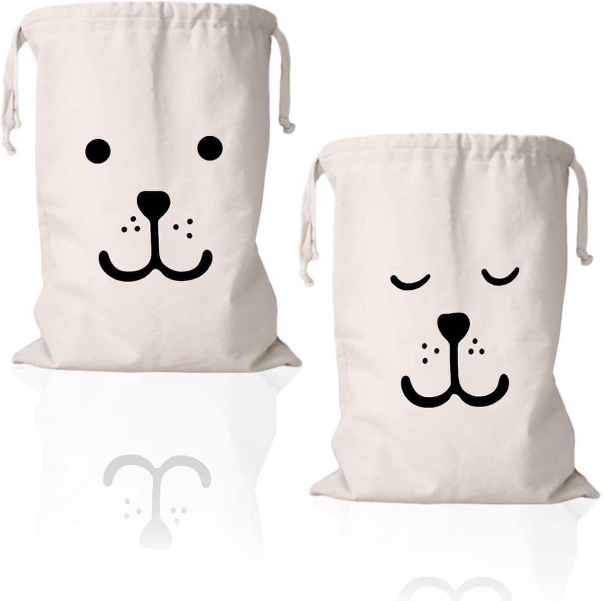Wasnetjes met ritssluiting - Beige - 50 x 60 cm - Katoenen Grote Trekkoord Tas - Voor Kleding en Opbergen — afbeelding 1