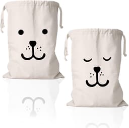 Wasnetjes met ritssluiting - Beige - 50 x 60 cm - Katoenen Grote Trekkoord Tas - Voor Kleding en Opbergen — thumbnail 1