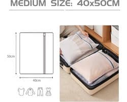 Wasnetjes met ritssluiting - Wit - 40 x 50 cm - Duurzaam polyester wasnet voor wasmachine - Set van 2