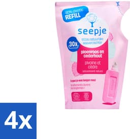4 x Seepje - Wasverzachter - Duurzaam & Frisse Geur - Navulling - Pioenroos en Cederhout - 30 Wasbeurten - 750 ml - Wasverzachter - Wasmiddel - Natuurlijke Wasverzachter - Biologische Wasverzachter - Duurzame Wasverzachter — thumbnail 1