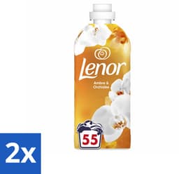 2 x Lenor - Wasverzachter - Amber & Orchidee - Fris & Zacht - 55 Wasbeurten - Wasverzachter - Lenor - Amber & Orchidee - Geur - Frisheid — thumbnail 1