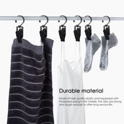 SnelShoppen - 20 Stuks Towel Clips, Handdoek Klemmen, Keuken Handdoeken Clips, Multifunctionele Kleding Haken, Zwart, Perfect voor Thuis en Camping — thumbnail 3
