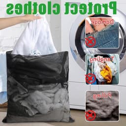 Extra grote wasnetzakken van 70×90 cm - 2 stuks voor het wassen van kleding, ondergoed en delicate stoffen in de wasmachine — thumbnail 5