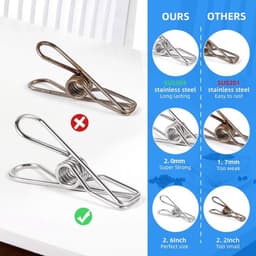 20x Extra Sterke RVS Wasknijpers- Weerbestendig roestvrij staal - Geschikt voor dikke dekens - Buitengebruik - Zilver — thumbnail 2