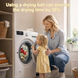 SnelShoppen - Verpakking met 6 Wollen Drogerballen 7 cm - Bespaar Energiedroogtijd - Ideaal voor Kleding en Donsjassen - Personaliseerbare Geur met Et — thumbnail 3