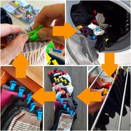 SnelShoppen - 36 Sok Clips voor Wasmachine en Droger met Hanghaak, Perfect voor het Makkelijk Sorteren van Kousen, Geen Verlies of Koppeling, Ideaal v — thumbnail 2