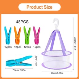 Wasknijpers met Mand, Windbestendige Kleurrijke Wasknijpers Zonder Afdruk, Wasknijper Zonder Afdruk, Windbestendige Kunststof Wasknijper, Antislip, voor Waslijnen en Kleding, Sokken — thumbnail 5