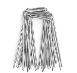 20 stuks, diameter 2,5 mm x 100 mm, haringen, stevig, haringen, grondhaken, grondpennen, U-vormige grondpennen, metaal, haringen voor tuinvlies, onkruiddoek, kunstgras — thumbnail 1