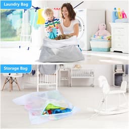 Waszakken Groot 90 x 110 cm Mesh Waszakjes XXL Wasmachine Tas Wasnetten met Rits voor Jas Jurk Beddengoed Deken Laken Quilt Tapijt Gordijnen Donsjack Vuile Kleding Reisorganisator — thumbnail 3