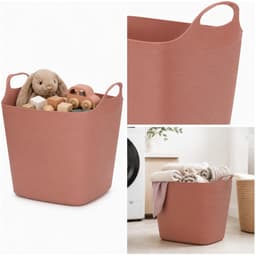 Excellent Houseware Flexibele emmer - oudroze - 15 liter - kunststof - vierkant - 37 x 30 cm — thumbnail 2