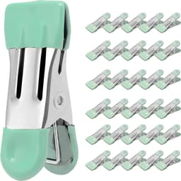 Wasknijpers - Roestvrijstalen Metalen Knijpers met Rubberen Grip - Geschikt voor Waslijn Foto's en Keuken - 2.17 inch - Lichtgroene Kleur - 30 Stuks — thumbnail 1