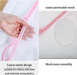 Mesh waszakken met ritsen voor wasmachine, 2 stuks willekeurige kleur duurzame netto waszakken reizen waszak (30 x 40 cm) — thumbnail 4