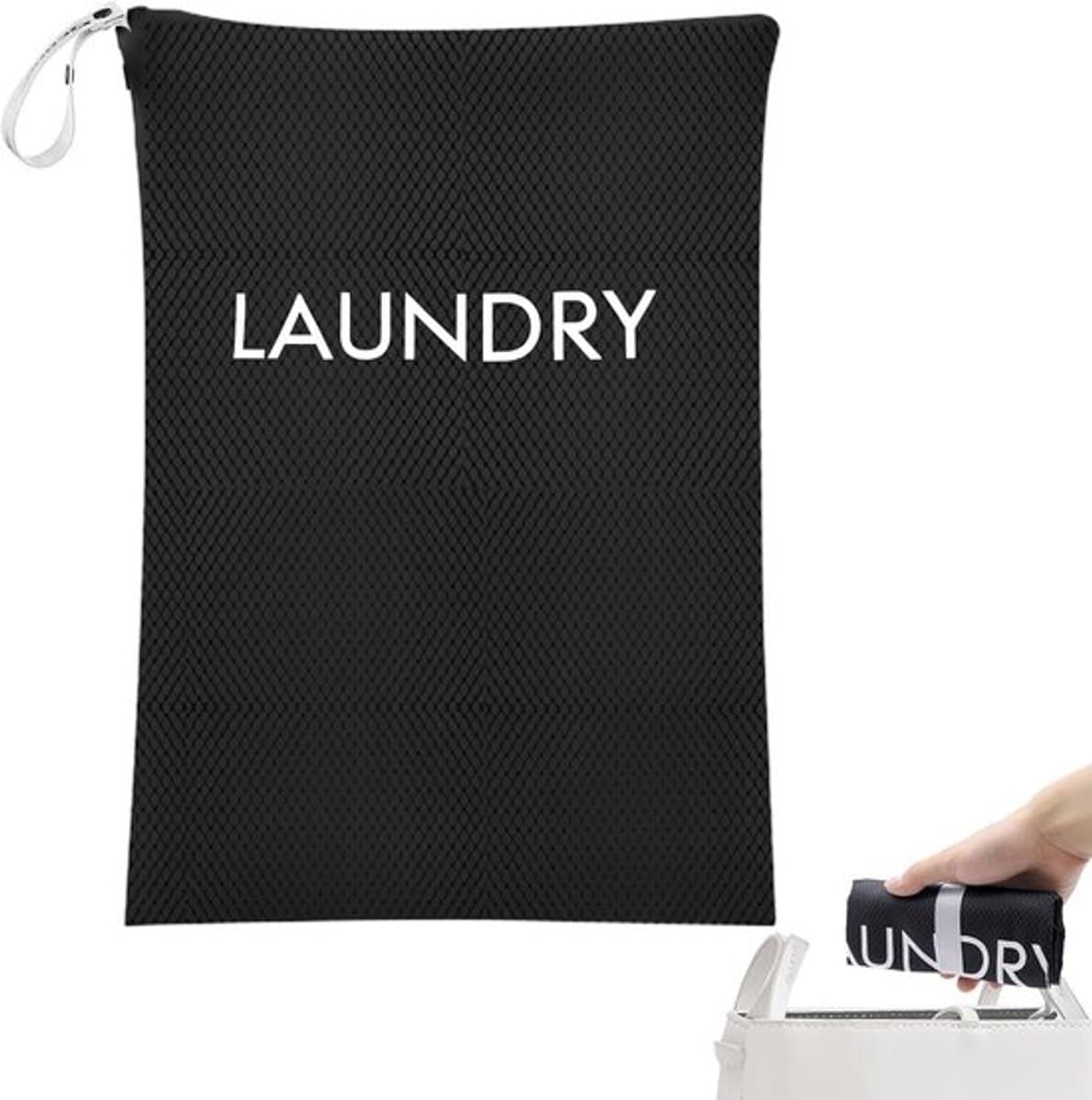 Waterdichte Vouwbare Waszak - 60 x 90 cm - Grote Capaciteit - 120 liter - Voor Thuis, Reizen en Vakantie - Zwart — afbeelding 1