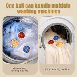 Herbruikbare pluizenballen voor wasmachine - pack van 3 - microvezel - effectief tegen dierenhaar en pluis - ShopVlot — thumbnail 2