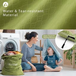 SnelShoppen - 2 Pack Waterdichte Vouwbare Waszakken, Grote Opbergtassen voor Vuile Kleding, Ideaal voor Thuis en Reizen, Scheurbestendig Materiaal, 60 — thumbnail 2