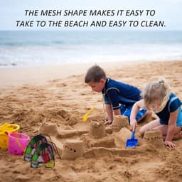 Thijox - 4 stuks Nettassen met Trekkoord 40 x 35 cm - Mesh Opbergzakken voor Kleding, Strand, Speelgoed - Handige Nethandtassen voor Kinderen - Zwart — thumbnail 2