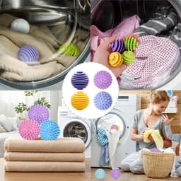 Thijox - 12 stuks wasballen voor wasmachine en droger, herbruikbare rubberen drogerballen, vermindert kreuken en klemmen, efficiënt en zuinig voor sne — thumbnail 4