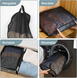 SnelShoppen - Set van 2 Wasnetten, Groot 40 x 50 cm, Vouwbare Wasmanden, Waszakken voor Wasmachine met Rits, Waszak voor Reizen, voor Gevoelige Kledin — thumbnail 5