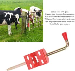 Boerderij Deur Anker - Hek Vergrendeling - Vee Beveiliging - Robuust IJzer - 44 cm Lengte - Zwart — thumbnail 4