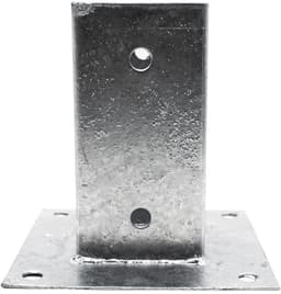 Vierkant Paalanker - Paalvoet Hekwerk - Palen Bevestigen - Gegalvaniseerd Staal - 91x91mm - Grijs — thumbnail 5