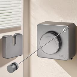 Uitschuifbare Waslijn - Intrekbare Waslijn - Kleding Drogen - Anti-Doorhang Ontwerp - 46 meter - Grijs — thumbnail 1